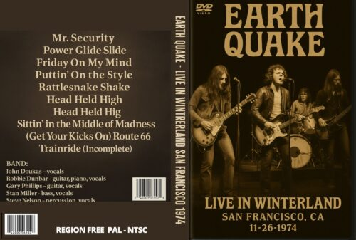 EARTH QUAKE Live In Winterland, SF, CA 11-26-1974 DVD